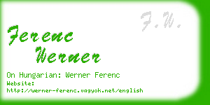 ferenc werner business card